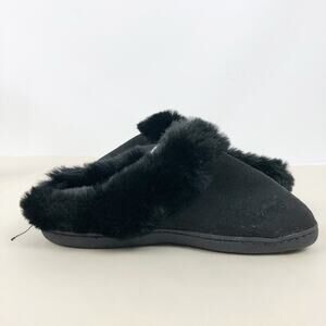 Nordstrom Womens Holly Clog Small Black Faux Fur Round Toe Slip-On Slippers NWT